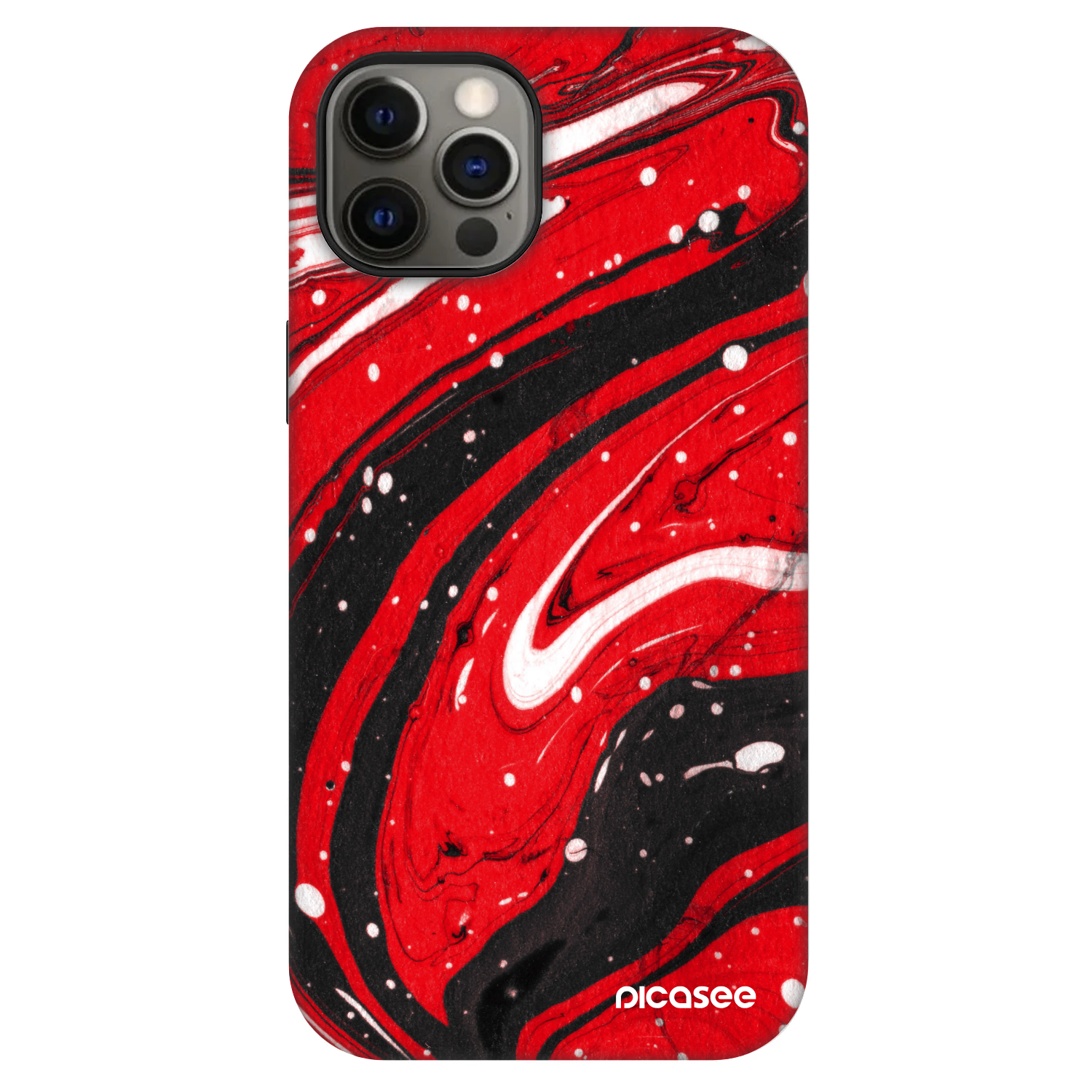 Picasee Fashion Case MagSafe na Apple iPhone 12 - Red black