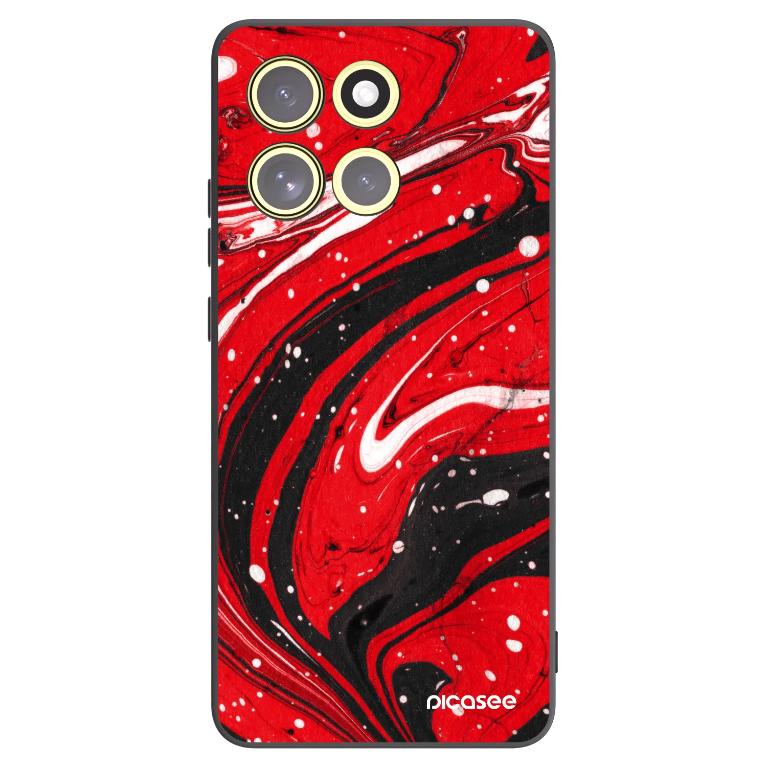Picasee silikonowe czarne etui na Motorola Moto G86 5G - Red black