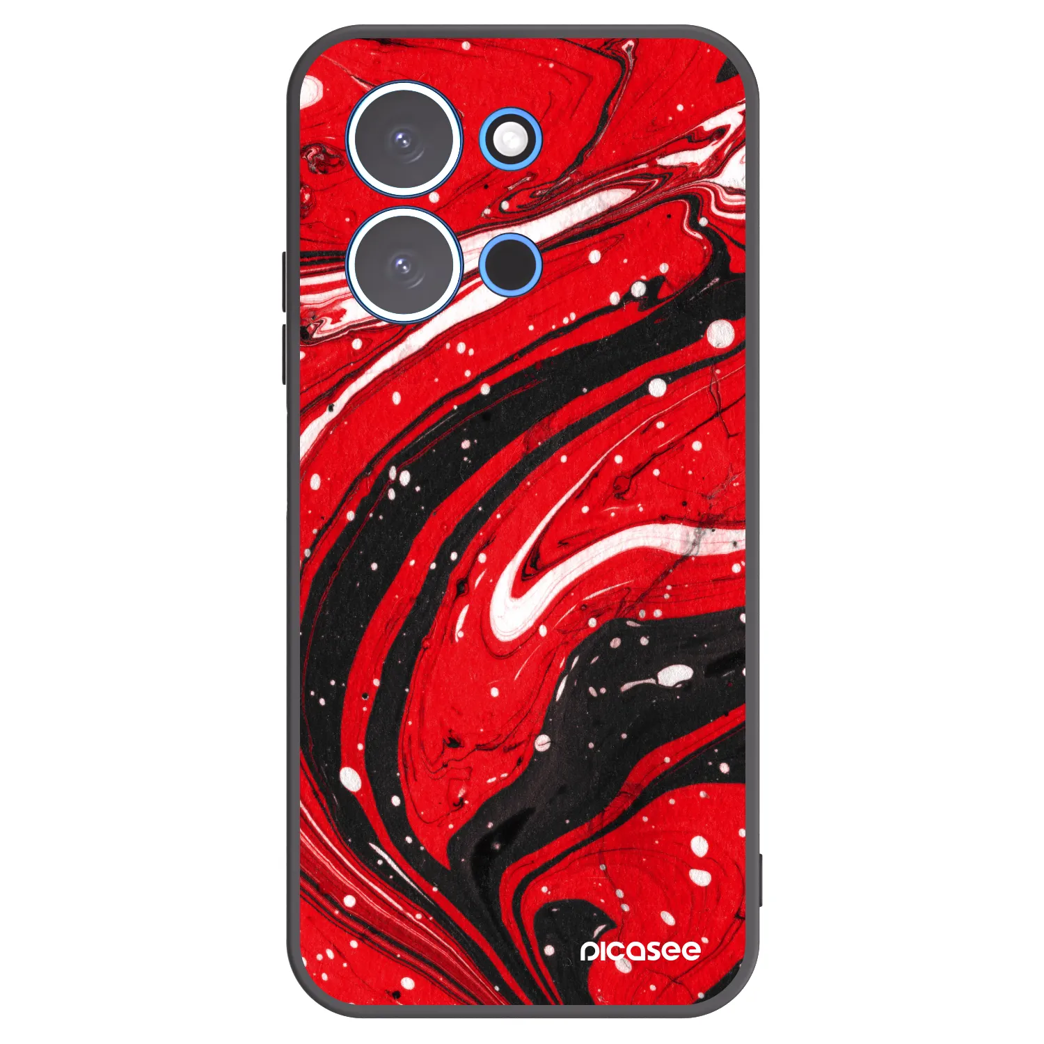 Picasee silikonowe czarne etui na Xiaomi Redmi 15C 4G - Red black