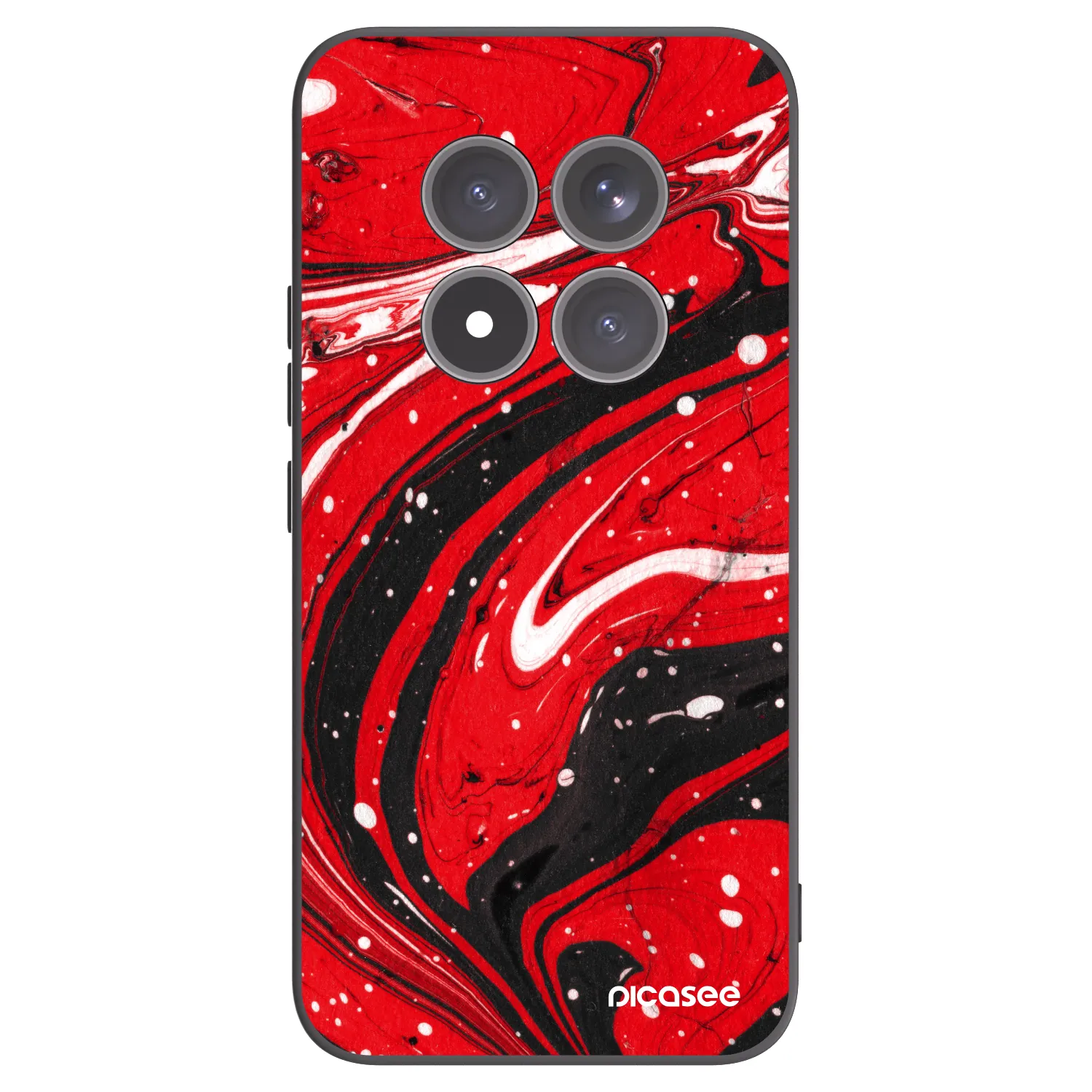 Picasee silikonowe czarne etui na Xiaomi Redmi Note 15 Pro+ - Red black