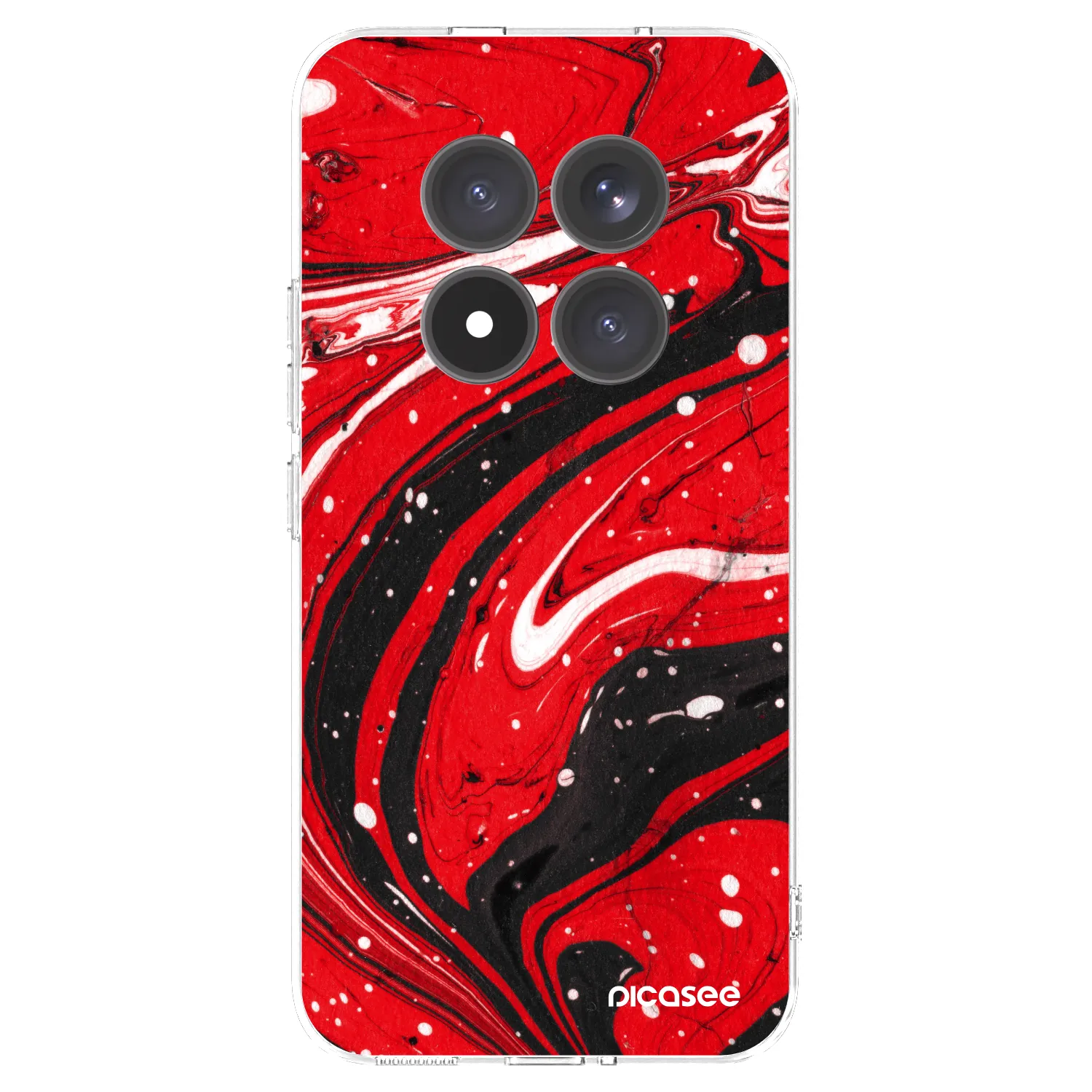 Picasee silikonowe przeźroczyste etui na Xiaomi Redmi Note 15 Pro+ - Red black