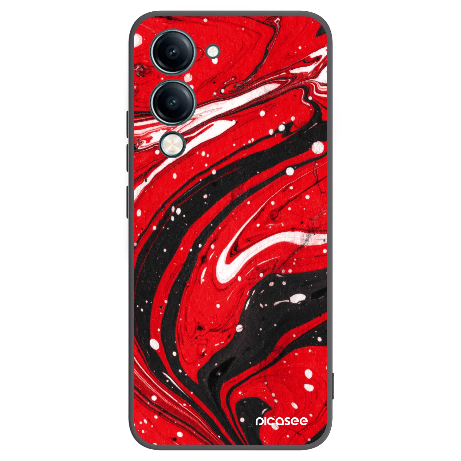 Picasee silikonowe czarne etui na Vivo Y29s 5G - Red black