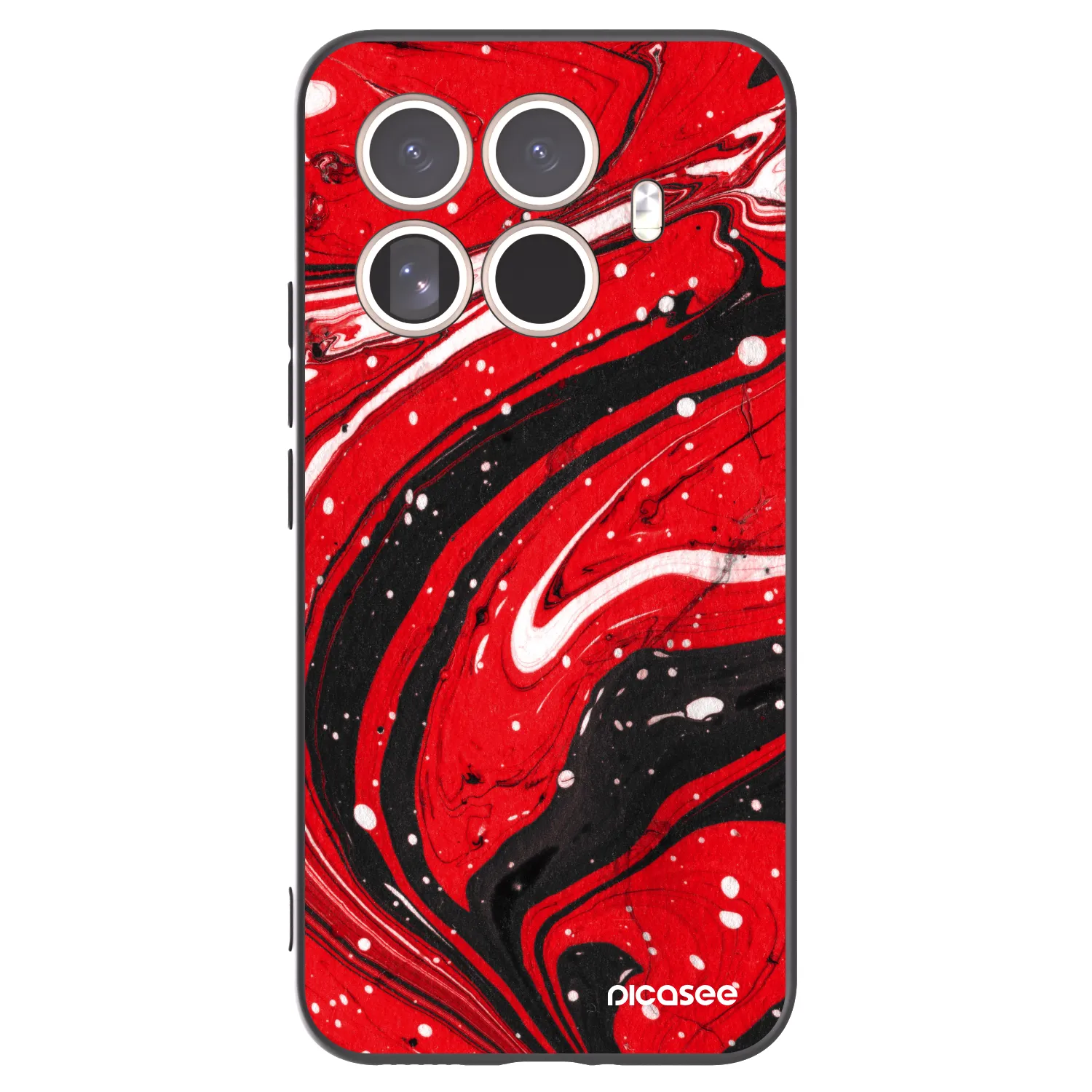 Picasee silikonowe czarne etui na Xiaomi 15T Pro - Red black