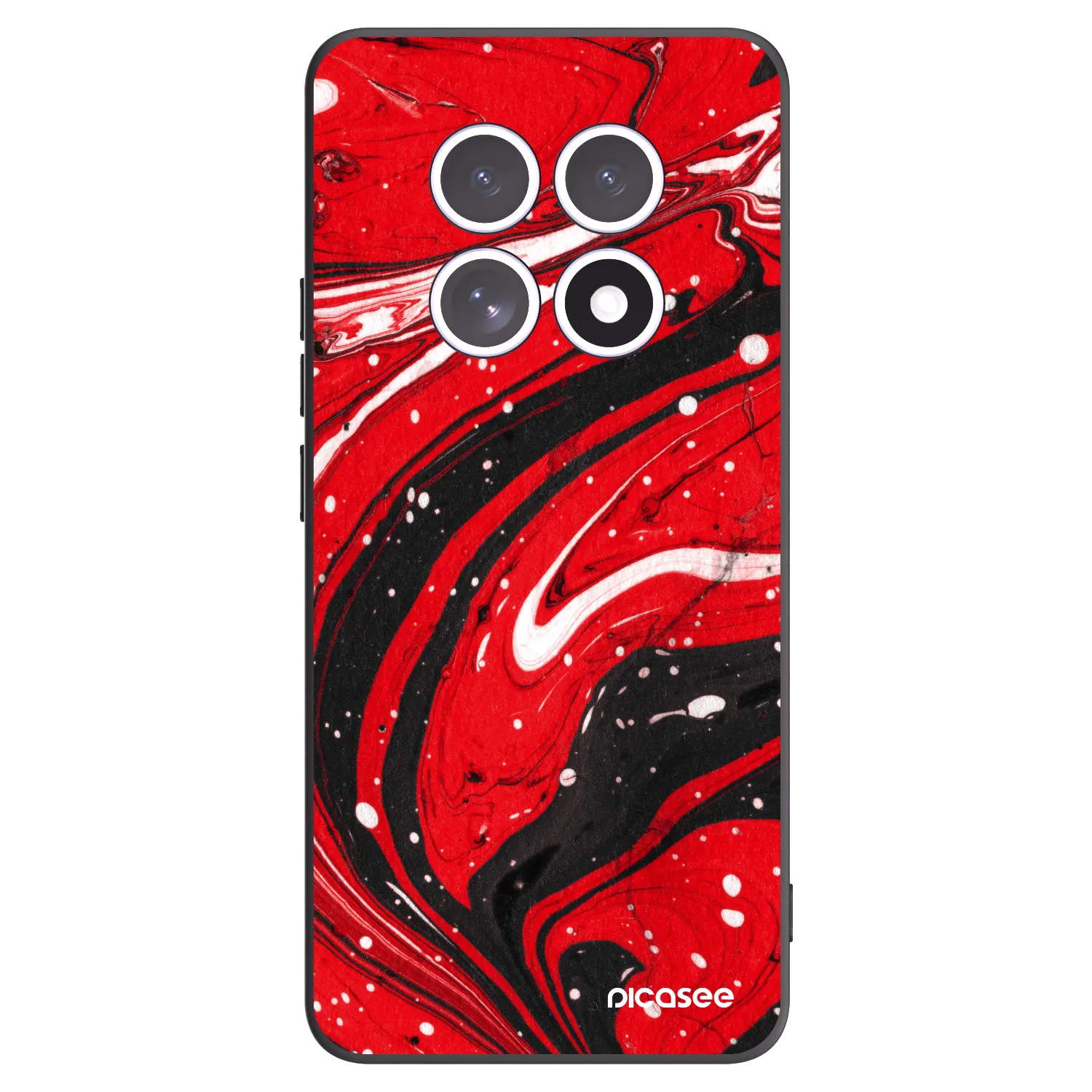 Picasee silikonowe czarne etui na Xiaomi Redmi Note 15 4G - Red black