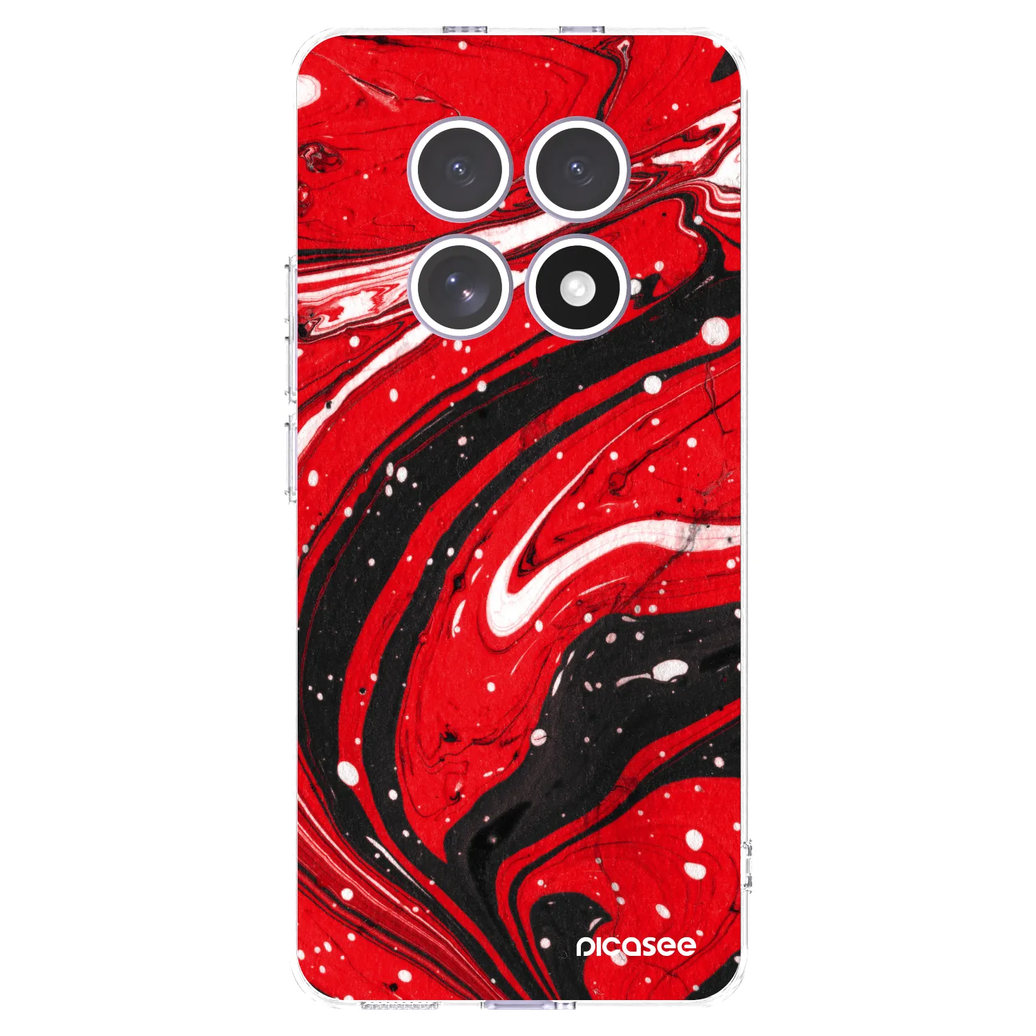 Picasee silikonowe przeźroczyste etui na Xiaomi Redmi Note 15 4G - Red black
