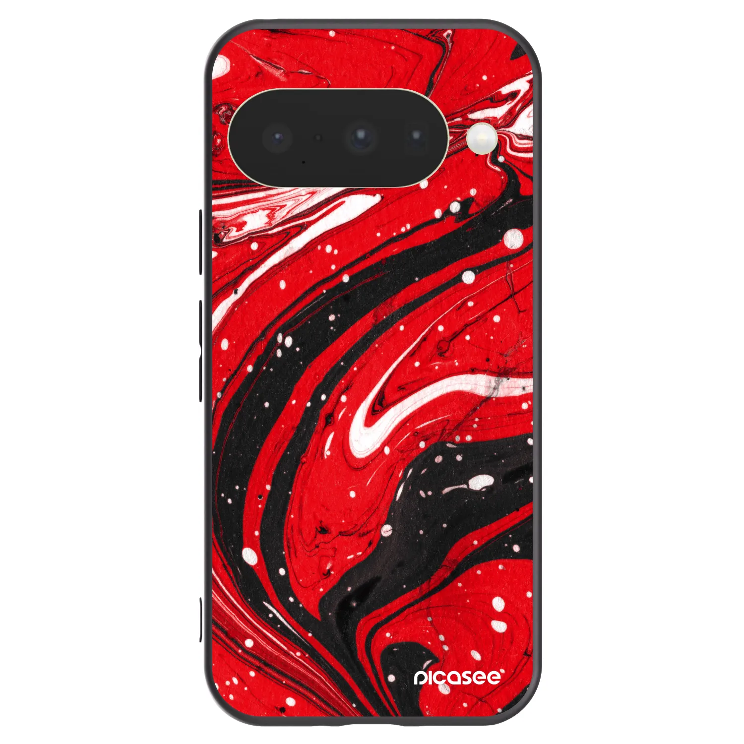Picasee silikonowe czarne etui na Google Pixel 10 - Red black