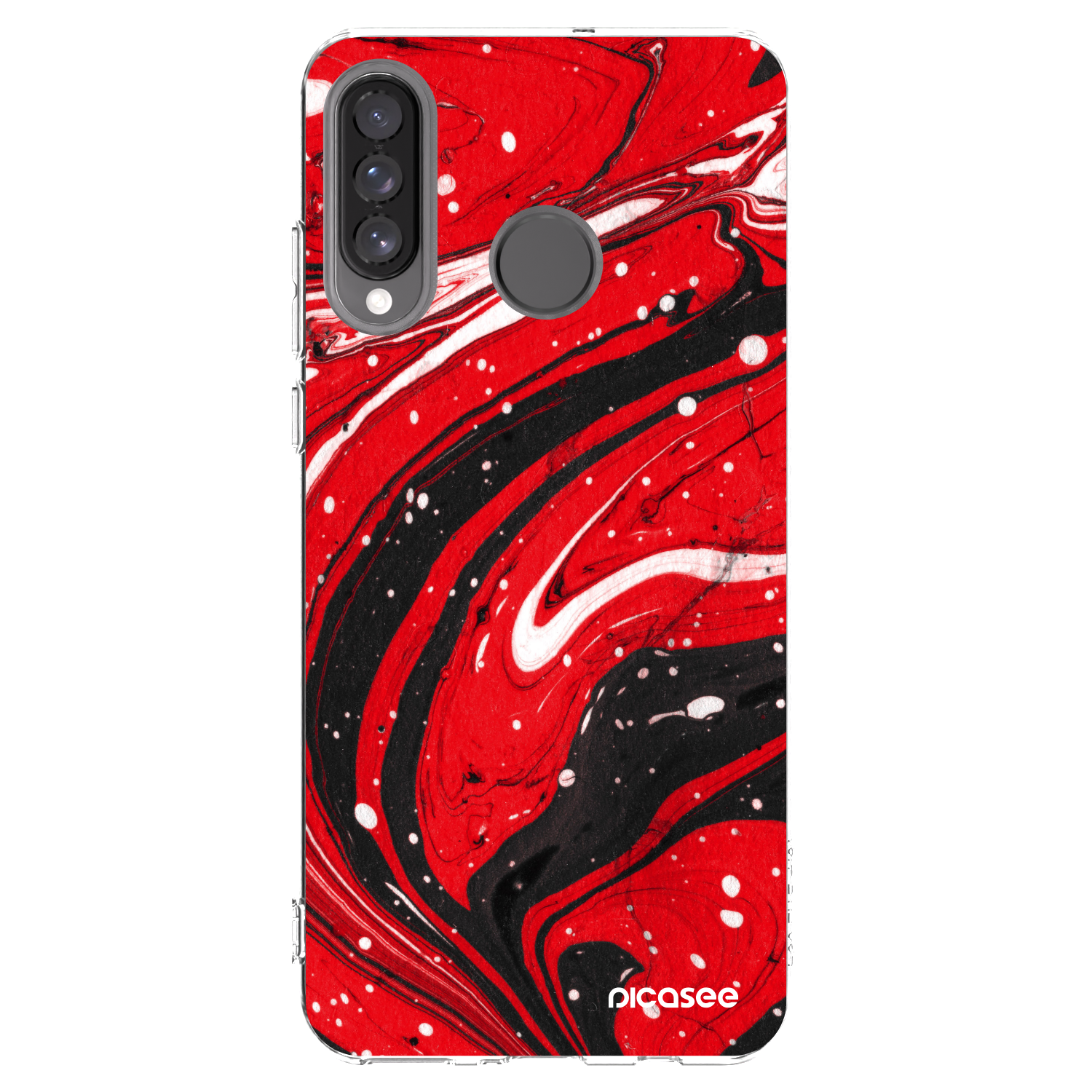 Picasee silikonowe przeźroczyste etui na Huawei P30 Lite - Red black