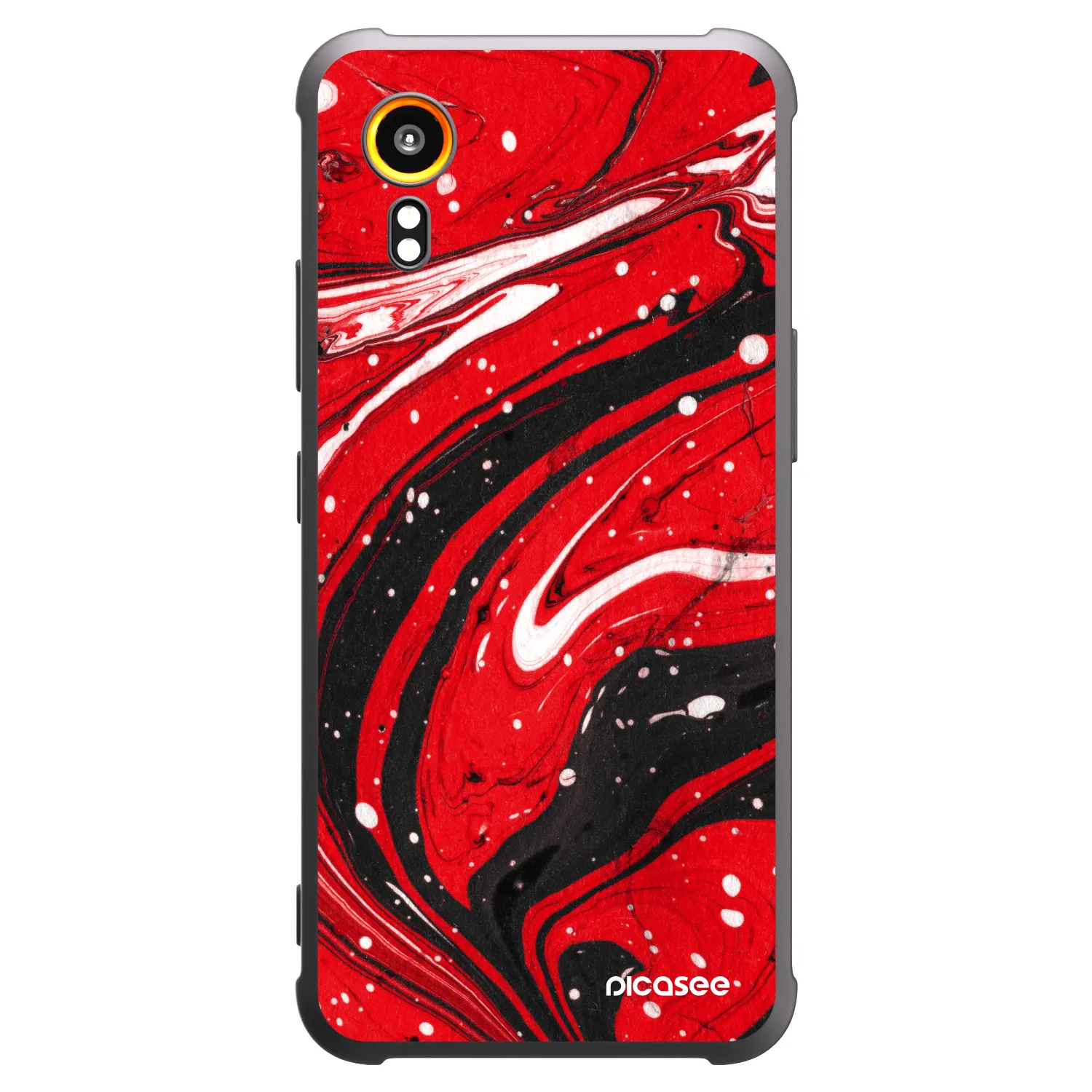 Picasee silikonowe czarne etui na Samsung Galaxy Xcover 7 - Red black