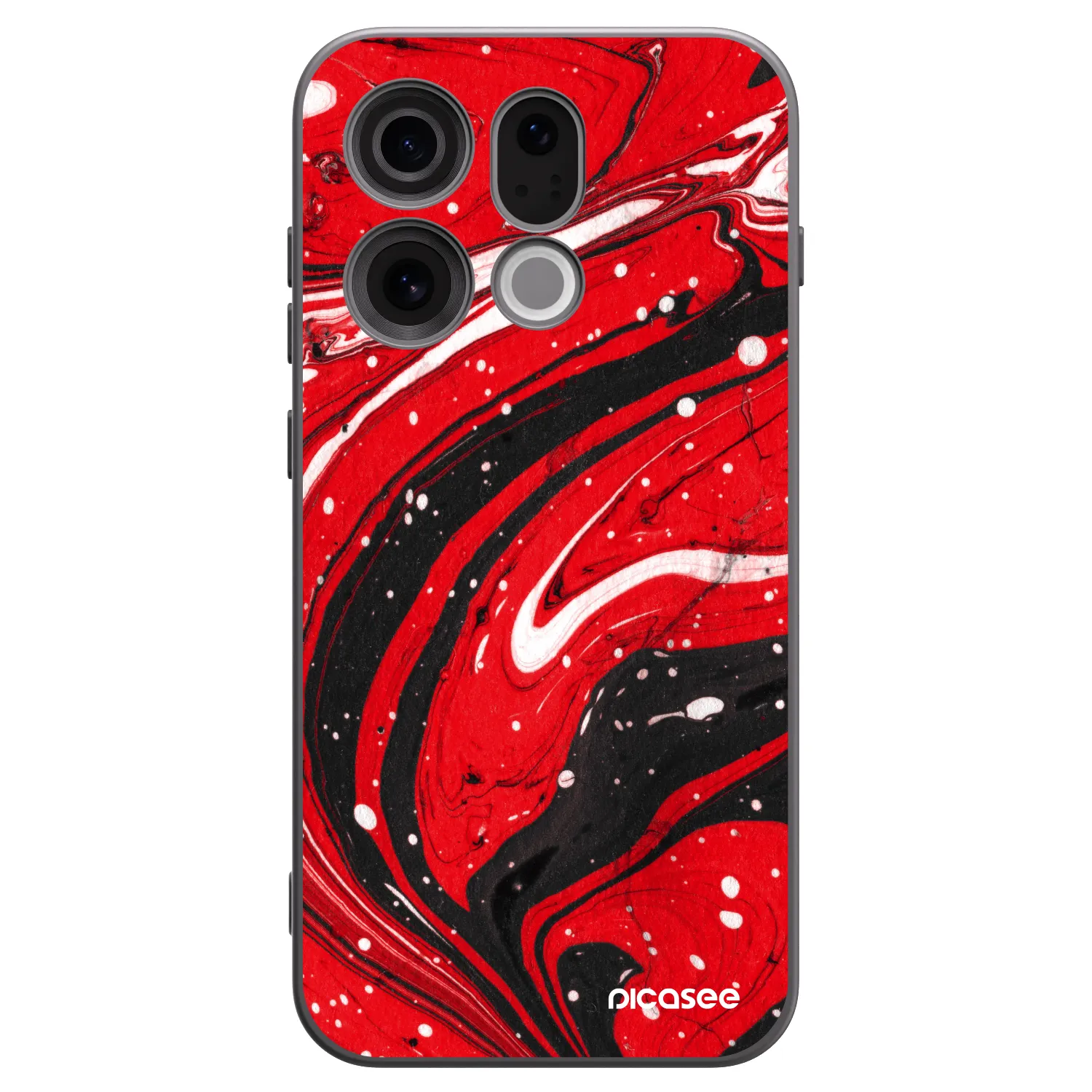 Picasee silikonowe czarne etui na OPPO Find X9 - Red black