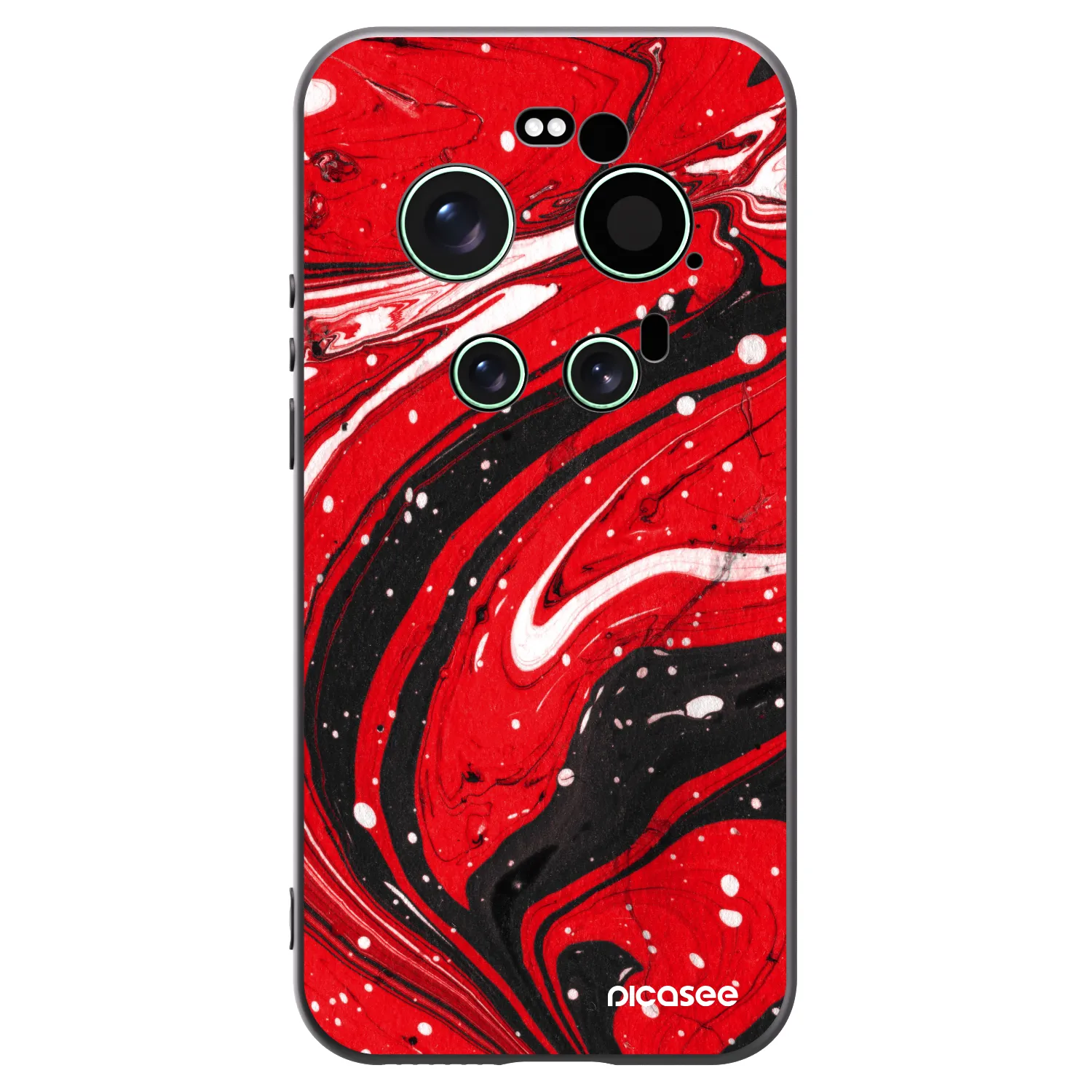 Picasee silikonowe czarne etui na Xiaomi 17 Ultra - Red black