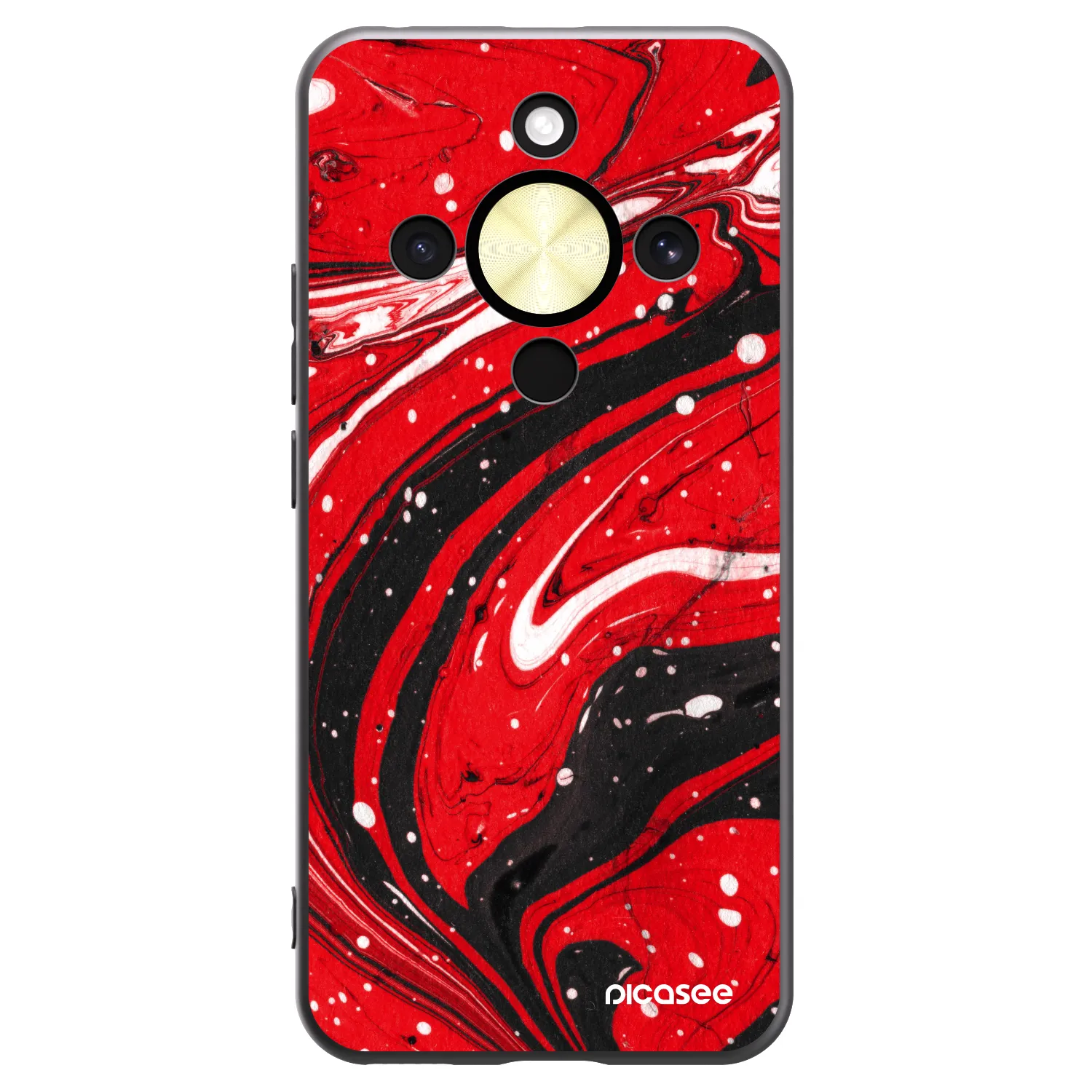 Picasee silikonowe czarne etui na Honor Magic8 Lite 5G - Red black