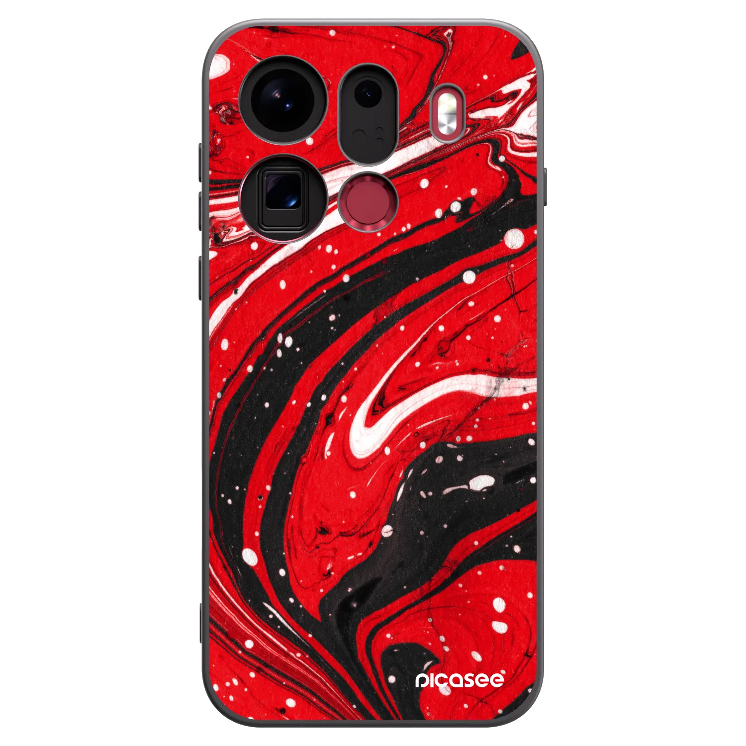 Picasee silikonowe czarne etui na OPPO Find X9 Pro - Red black