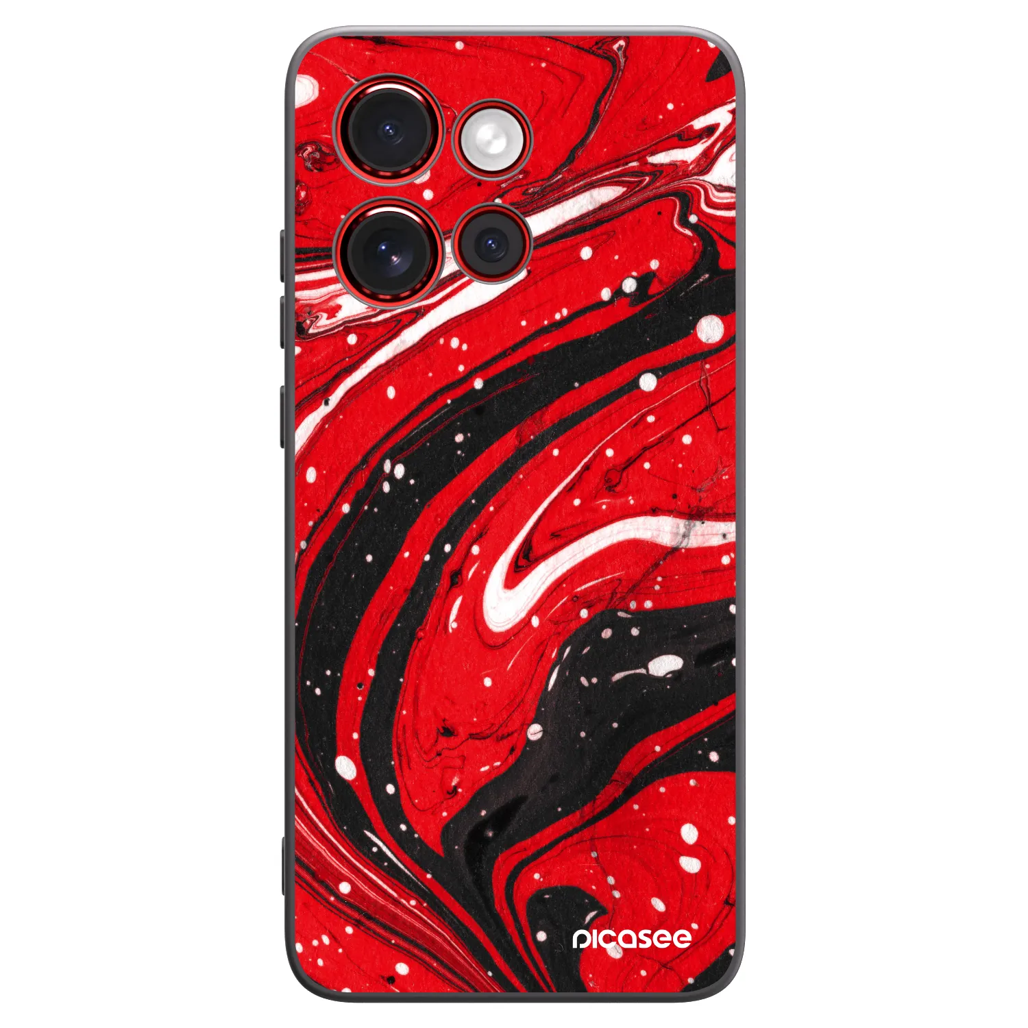 Picasee silikonowe czarne etui na Motorola Edge 60 Neo 5G - Red black