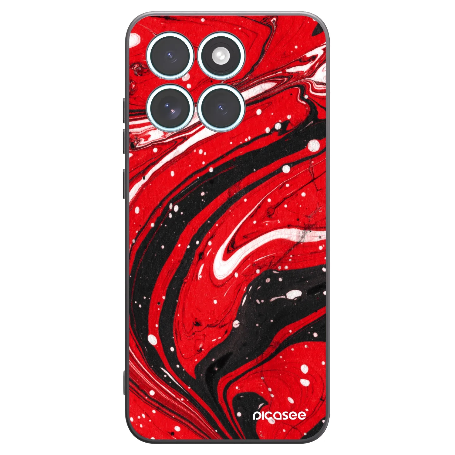 Picasee silikonowe czarne etui na Motorola Edge 70 Fusion - Red black