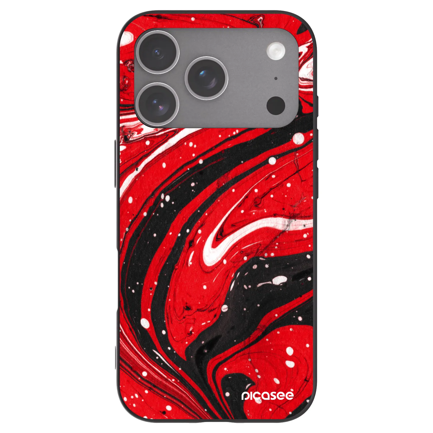 Picasee silikonowe czarne etui na Apple iPhone 18 Pro - Red black