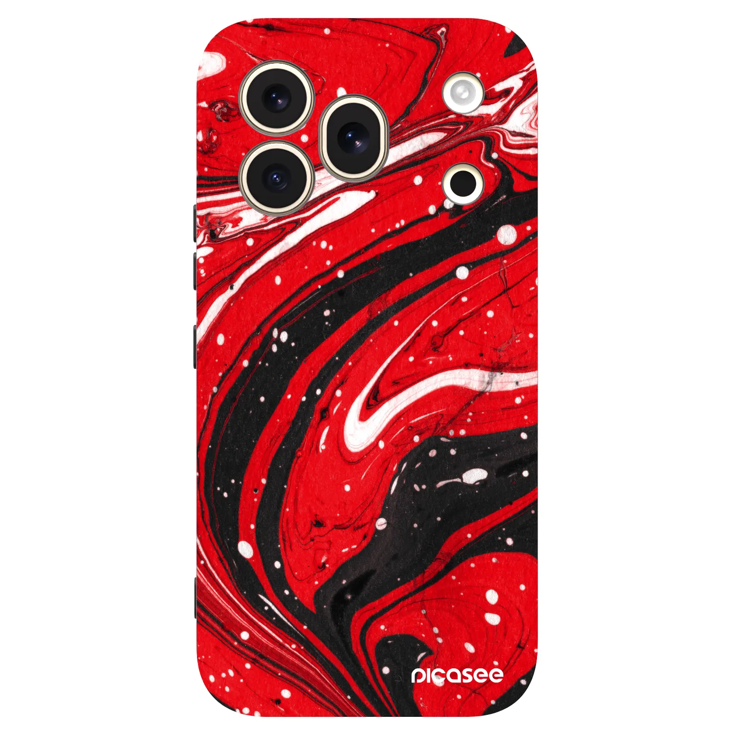 Picasee silikonowe czarne etui na Honor 600 Pro - Red black