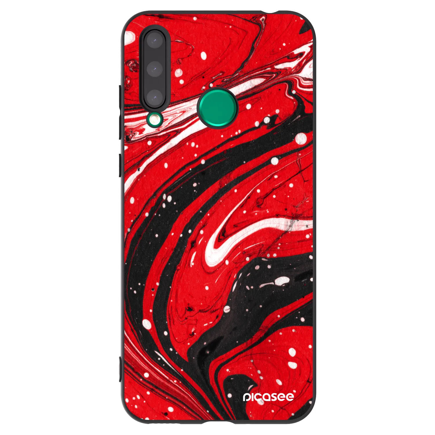 Picasee silikonowe czarne etui na Honor 20 Lite - Red black