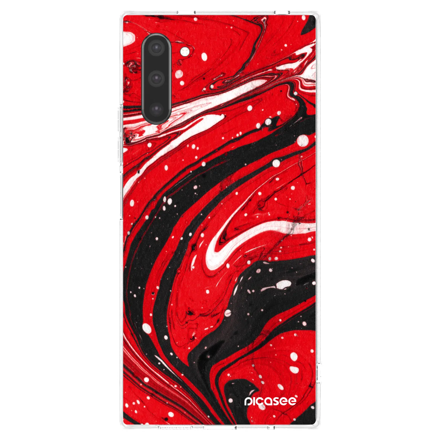 Picasee silikonowe przeźroczyste etui na Samsung Galaxy Note 10 N970F - Red black