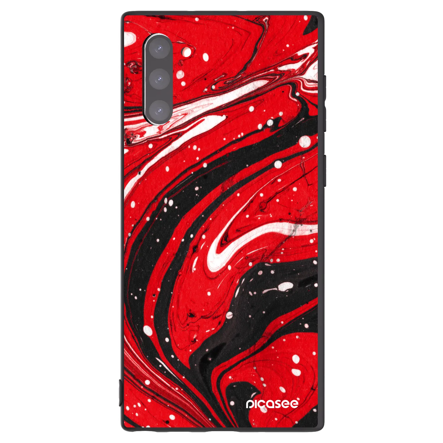 Picasee silikonowe czarne etui na Samsung Galaxy Note 10 N970F - Red black