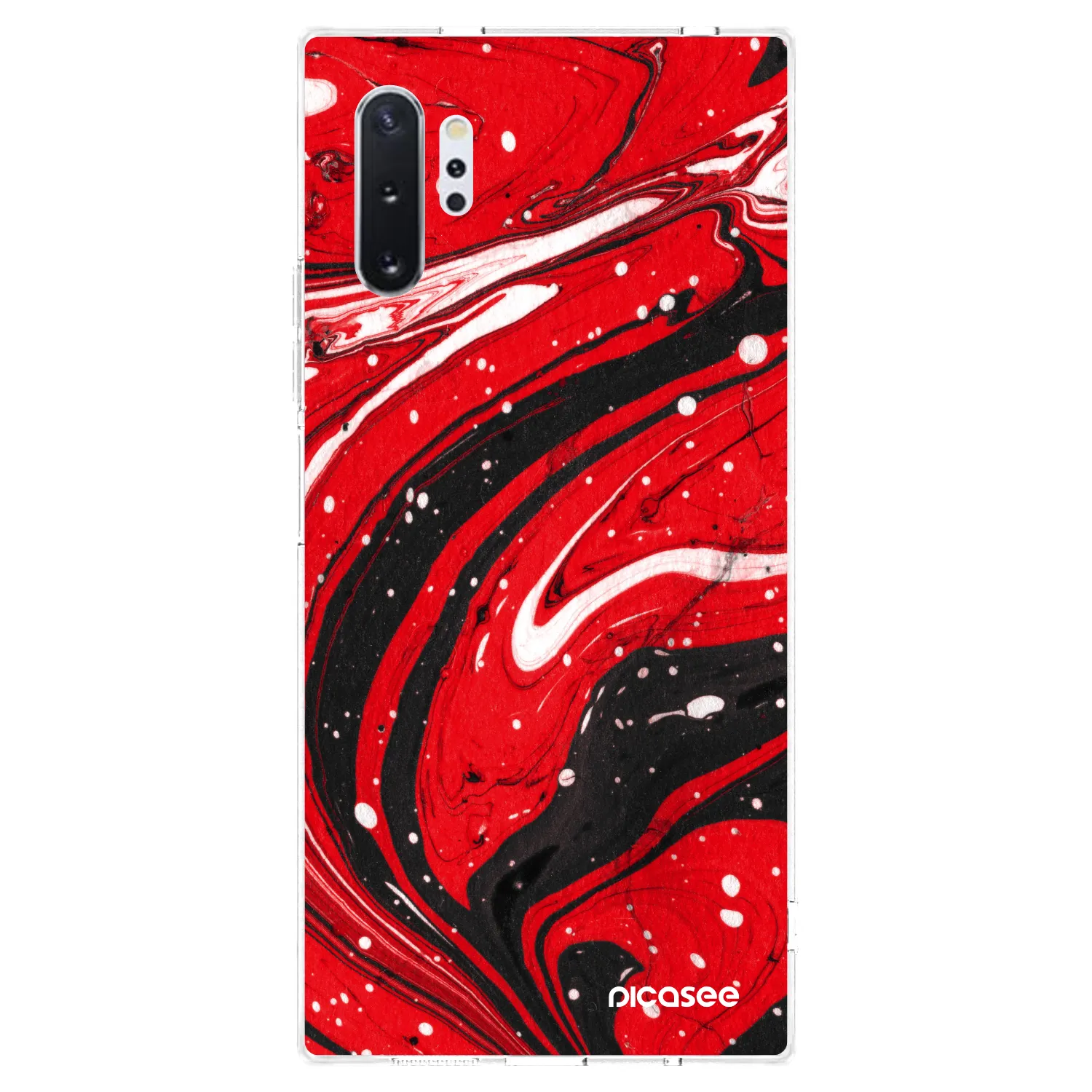 Picasee silikonowe przeźroczyste etui na Samsung Galaxy Note 10+ N975F - Red black