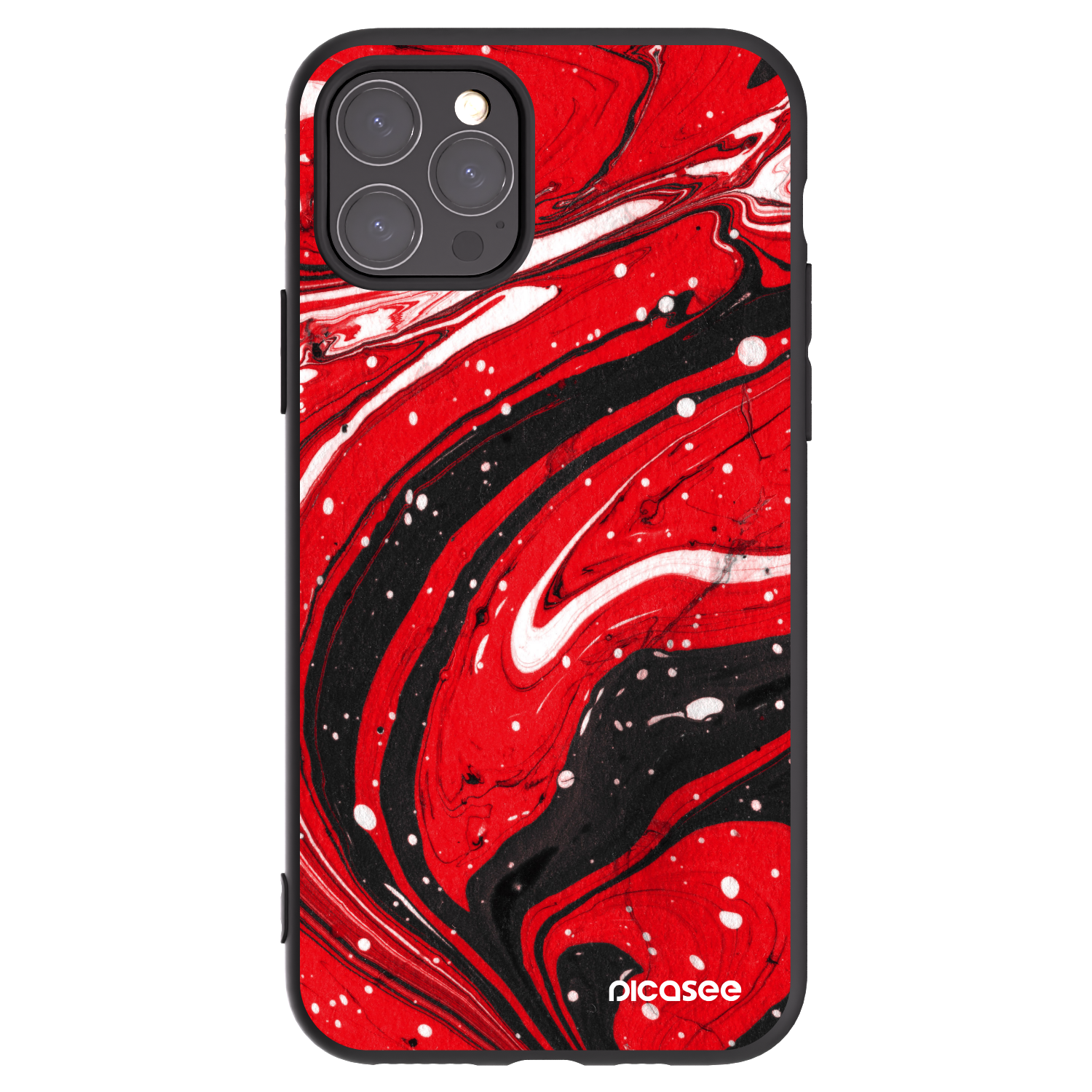 Picasee silikonowe czarne etui na Apple iPhone 11 Pro - Red black