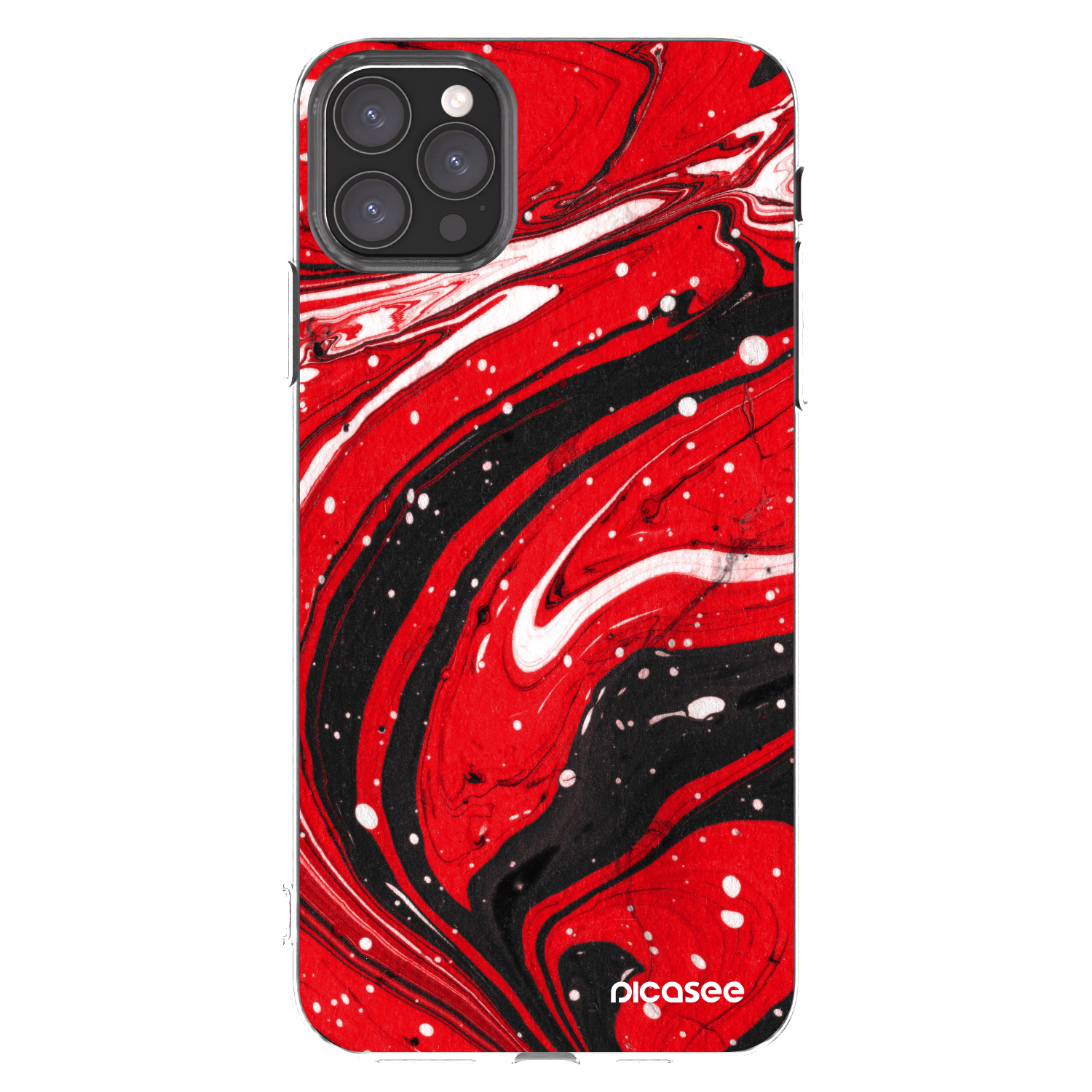 Picasee silikonowe przeźroczyste etui na Apple iPhone 11 Pro Max - Red black