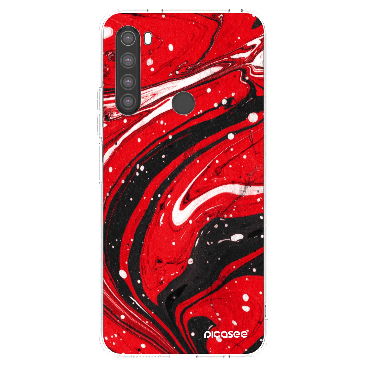 Picasee silikonowe przeźroczyste etui na Xiaomi Redmi Note 8 - Red black