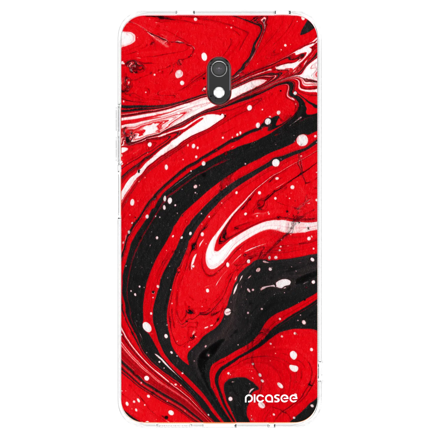 Picasee silikonowe przeźroczyste etui na Xiaomi Redmi 8A - Red black