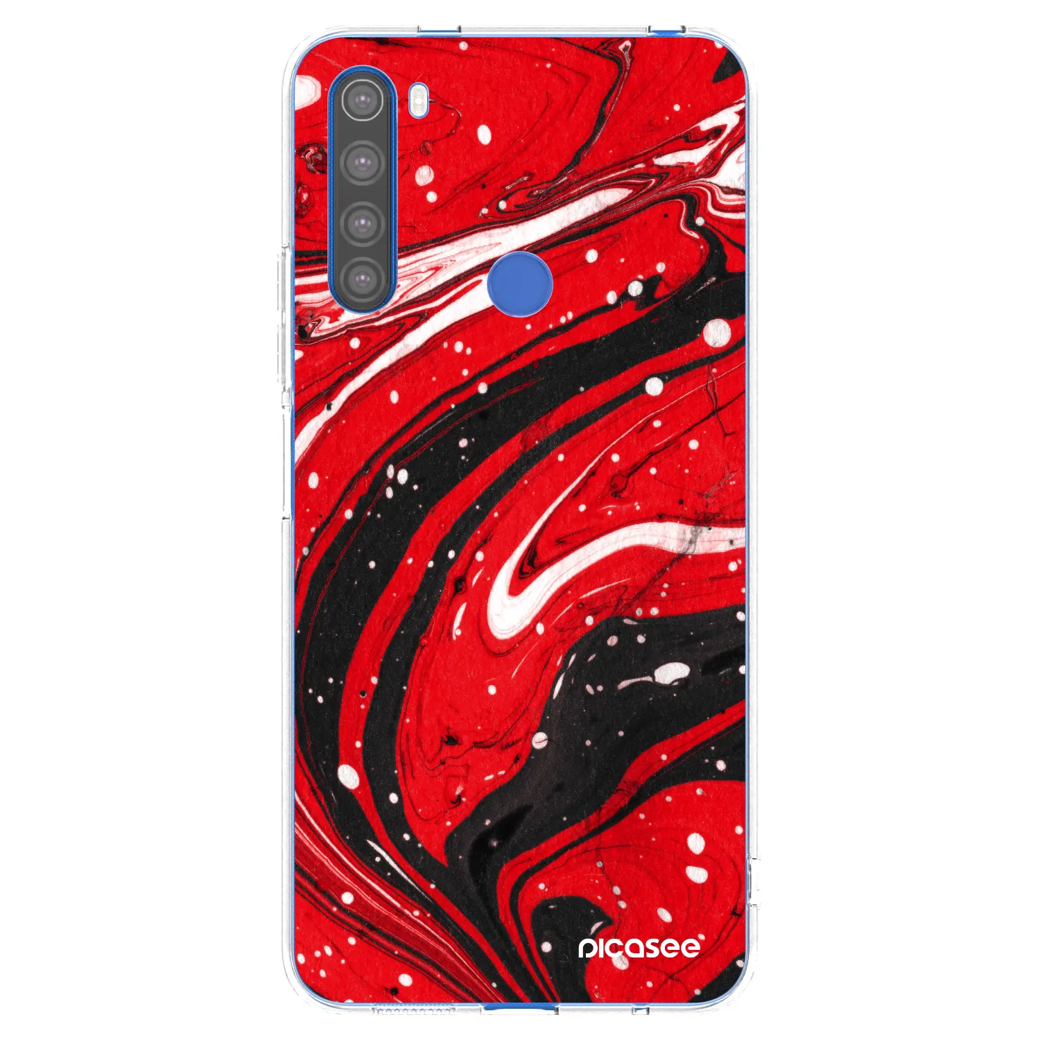 Picasee silikonowe przeźroczyste etui na Xiaomi Redmi Note 8T - Red black