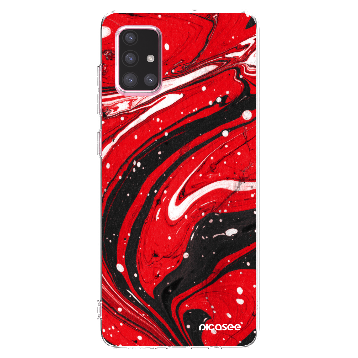 Picasee silikonowe przeźroczyste etui na Samsung Galaxy A71 A715F - Red black