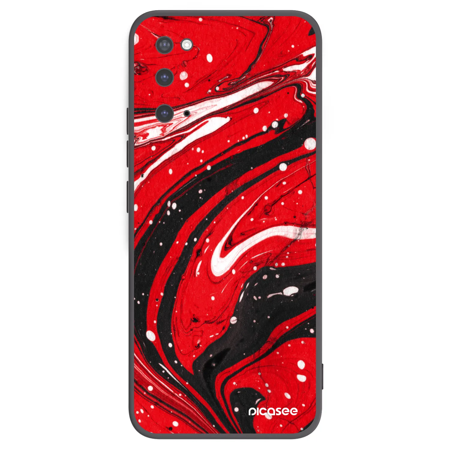 Picasee silikonowe czarne etui na Samsung Galaxy S20 G980F - Red black