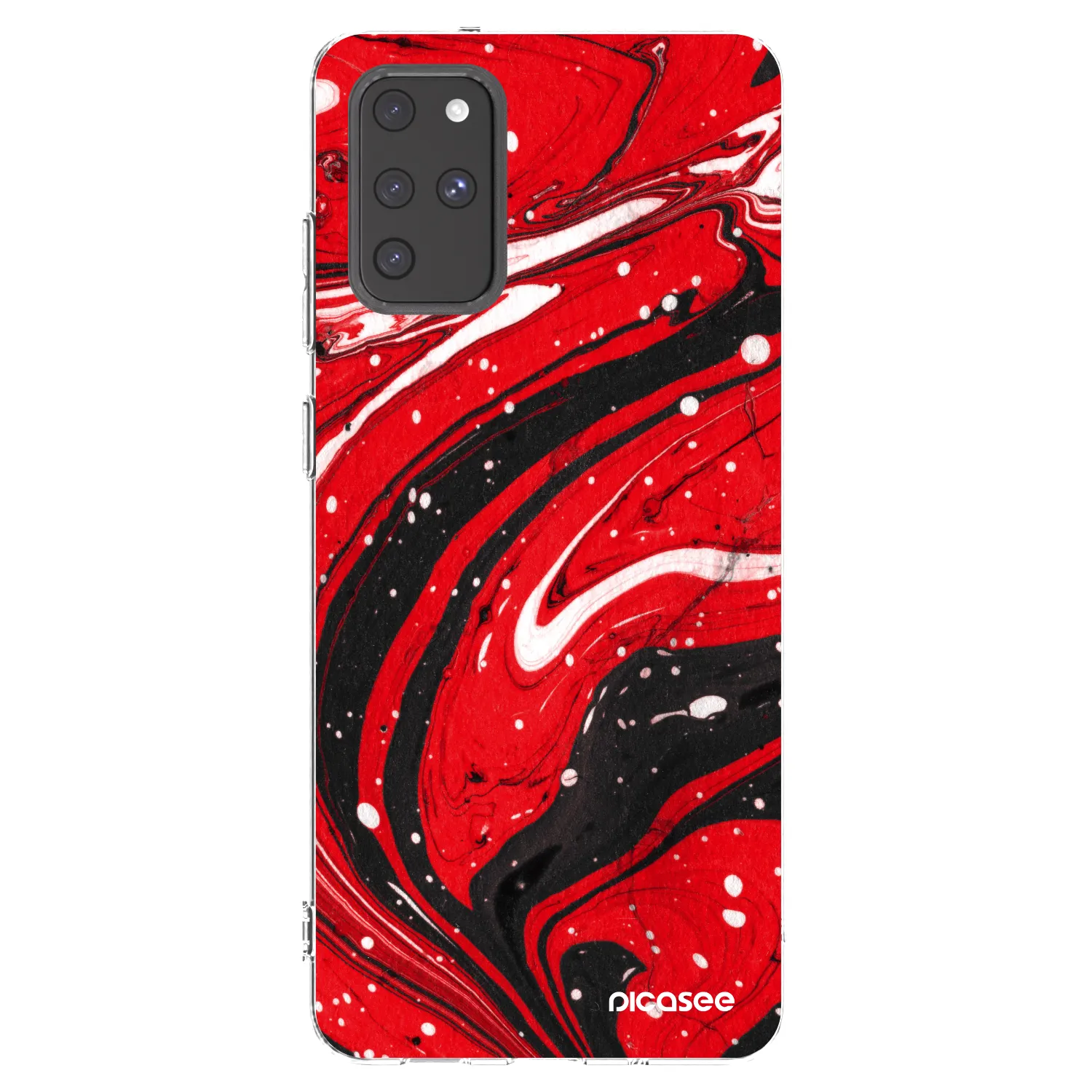 Picasee silikonowe przeźroczyste etui na Samsung Galaxy S20+ G985F - Red black