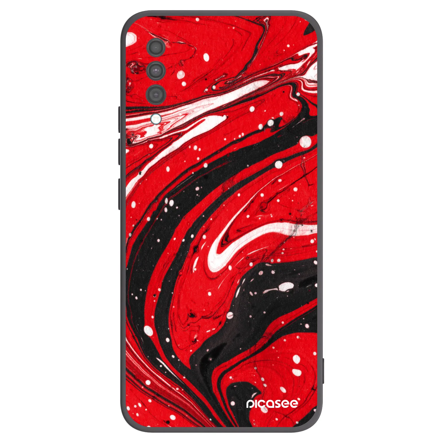 Picasee silikonowe czarne etui na Samsung Galaxy A30s A307F - Red black
