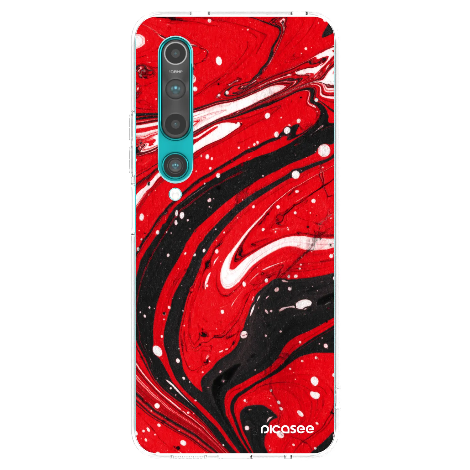 Picasee silikonowe przeźroczyste etui na Xiaomi Mi 10 - Red black