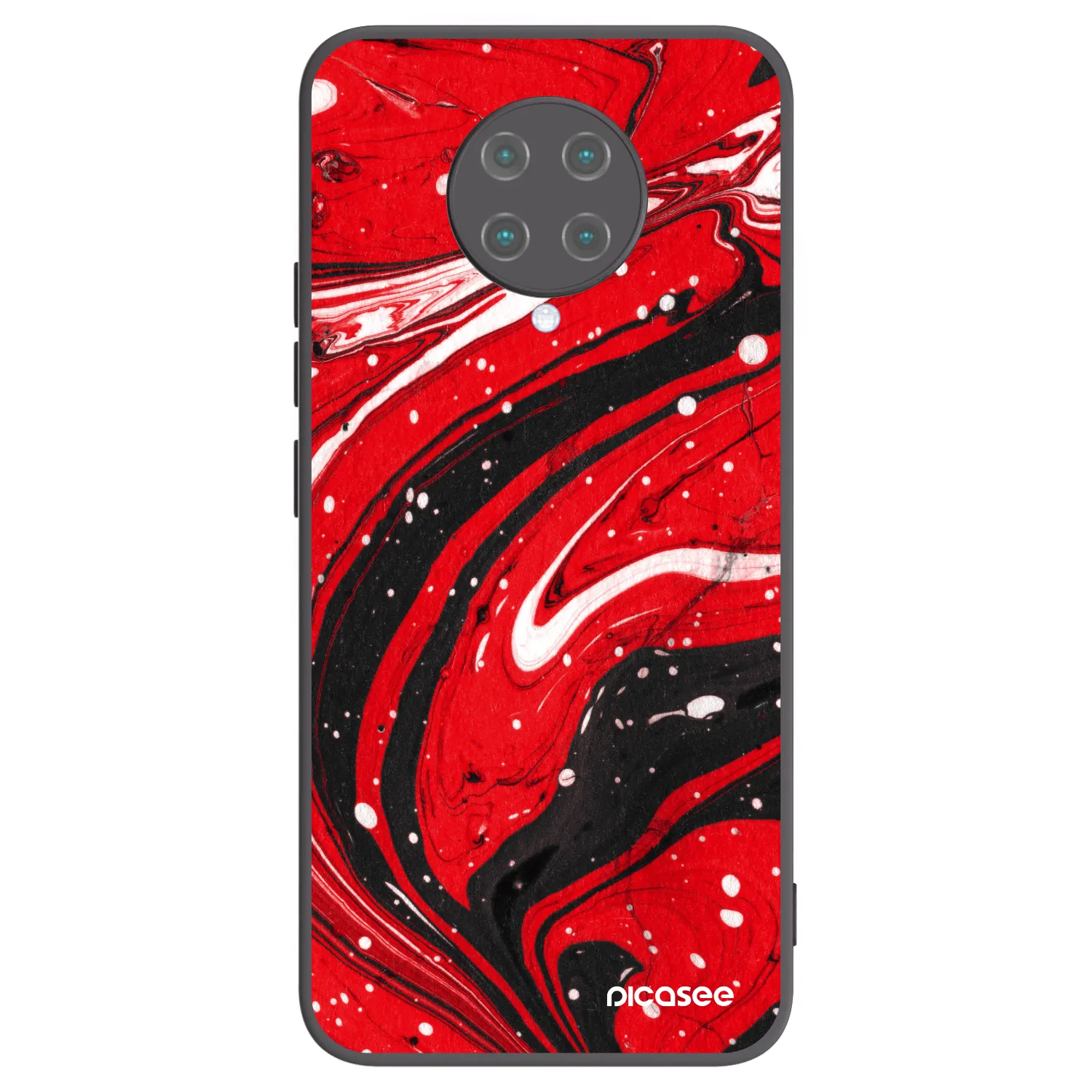 Picasee silikonowe czarne etui na Xiaomi Poco F2 Pro - Red black