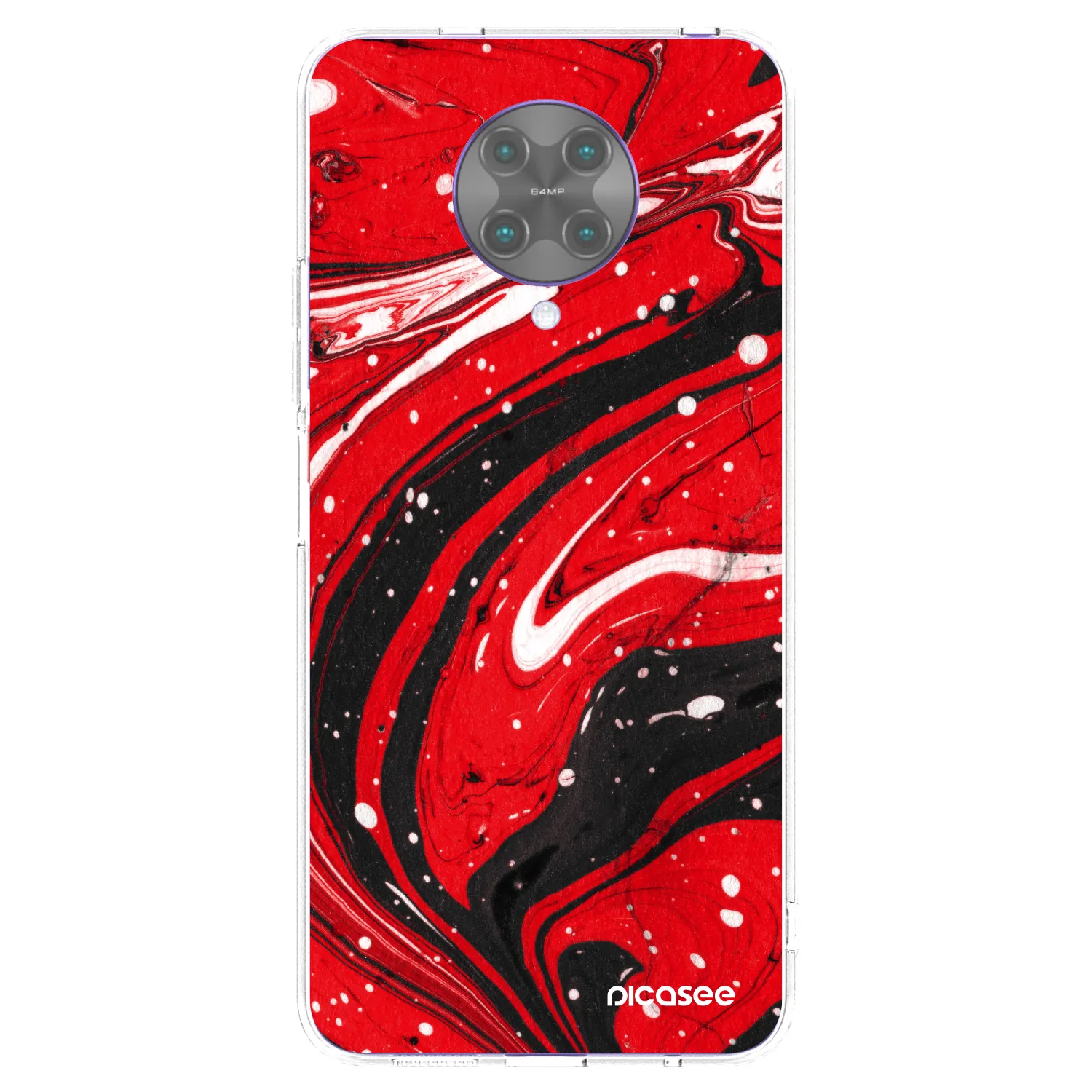 Picasee silikonowe przeźroczyste etui na Xiaomi Poco F2 Pro - Red black