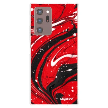 Picasee silikonowe przeźroczyste etui na Samsung Galaxy Note 20 Ultra - Red black