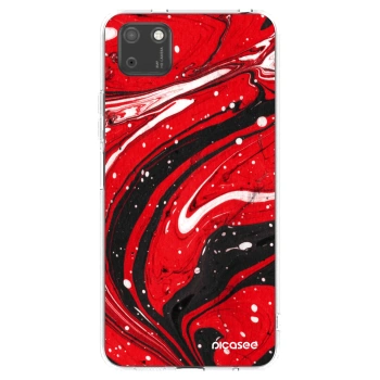 Picasee silikonowe przeźroczyste etui na Huawei Y5P - Red black