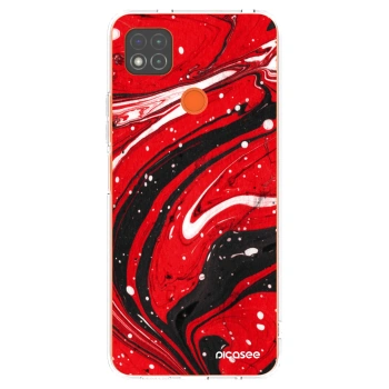 Picasee silikonowe przeźroczyste etui na Xiaomi Redmi 9C - Red black