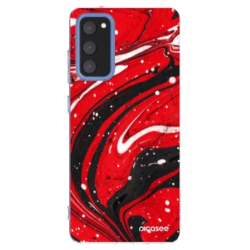 Picasee silikonowe przeźroczyste etui na Samsung Galaxy S20 FE - Red black