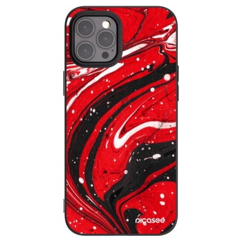 Picasee silikonowe czarne etui na Apple iPhone 12 Pro Max - Red black