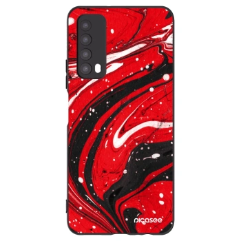 Picasee silikonowe czarne etui na Huawei P Smart 2021 - Red black