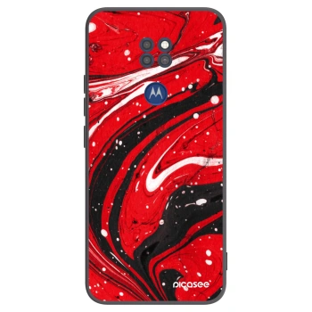 Picasee silikonowe czarne etui na Motorola Moto G9 Play - Red black