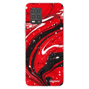 Picasee silikonowe przeźroczyste etui na Xiaomi Mi 10 Lite - Red black