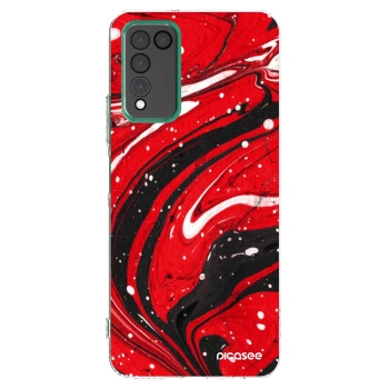 Picasee silikonowe przeźroczyste etui na Honor 10X Lite - Red black