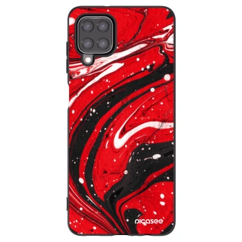 Picasee silikonowe czarne etui na Samsung Galaxy A12 A125F - Red black