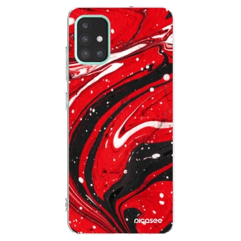 Picasee silikonowe przeźroczyste etui na Samsung Galaxy M31s - Red black