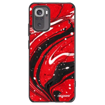 Picasee silikonowe czarne etui na Xiaomi Redmi Note 10 - Red black