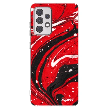 Picasee silikonowe przeźroczyste etui na Samsung Galaxy A52 5G A525F - Red black