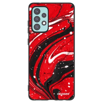 Picasee silikonowe czarne etui na Samsung Galaxy A72 A725F - Red black